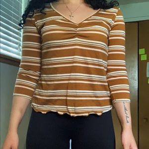 Striped quarter sleeve top